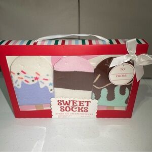 Sweet Socks 3 Pairs Ice Cream Pop Crew Socks Women's Size 4-10 Multicolor